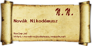 Novák Nikodémusz névjegykártya